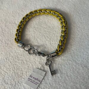3/$18 Lia Sophia Yellow Rope Bracelet 7” Long - New - Lot #468